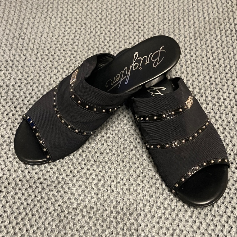 Brighton Black Studded Mules